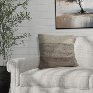 Homeroots 20" X 20" Beige And Brown Cotton Pillow   334107