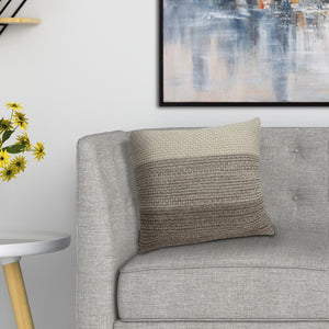 Homeroots 20" X 20" Beige And Brown Cotton Pillow   334107