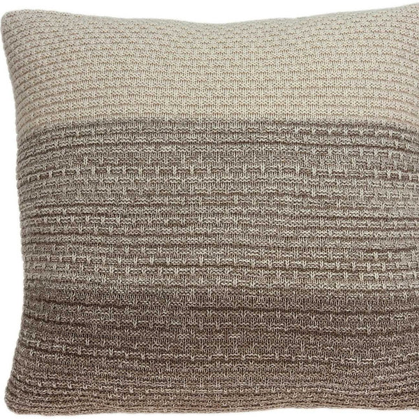 Homeroots 20" X 20" Beige And Brown Cotton Pillow   334107