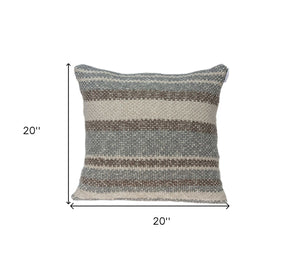 Homeroots 20" X 7" X 20" Charmingtransitional Tan Cotton Pillow Cover With Poly Insert   334108