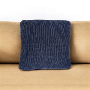 Homeroots 18" X 5" X 18" Transitional Blue Pillow Cover With Poly Insert   334109