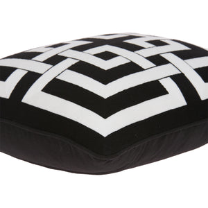 Homeroots 20" X 7" X 20" Transitional Black And White Pillow Cover With Poly Insert   334116