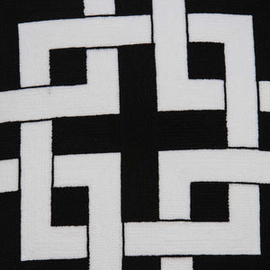 Homeroots 20" X 7" X 20" Transitional Black And White Pillow Cover With Poly Insert   334116