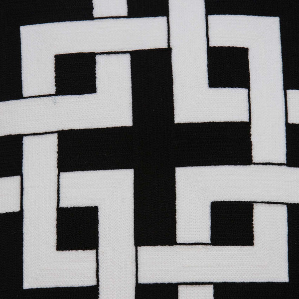 Homeroots 20" X 7" X 20" Transitional Black And White Pillow Cover With Poly Insert   334116