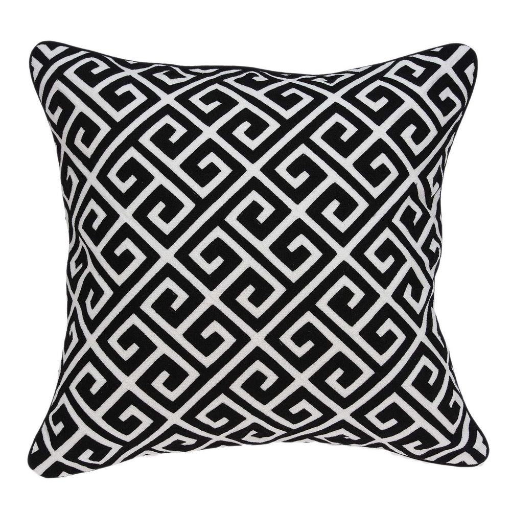 Homeroots 20" X 7" X 20" Cool Transitional Black And White Pillow Cover With Poly Insert   334117
