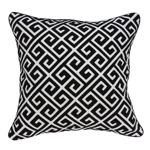 Homeroots 20" X 7" X 20" Cool Transitional Black And White Pillow Cover With Poly Insert   334117