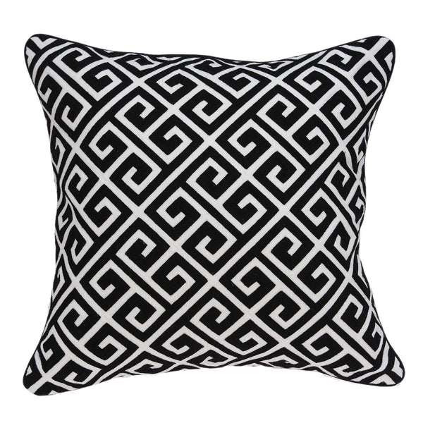 Homeroots 20" X 7" X 20" Cool Transitional Black And White Pillow Cover With Poly Insert   334117