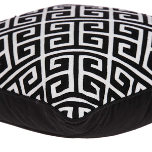 Homeroots 20" X 7" X 20" Cool Transitional Black And White Pillow Cover With Poly Insert   334117