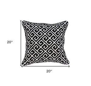 Homeroots 20" X 7" X 20" Cool Transitional Black And White Pillow Cover With Poly Insert   334117