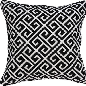 Homeroots 20" X 7" X 20" Cool Transitional Black And White Pillow Cover With Poly Insert   334117