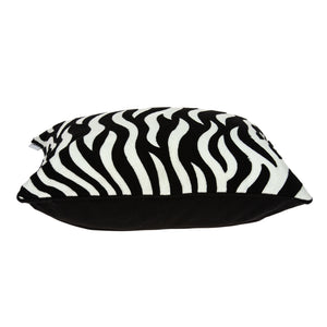 Homeroots 20" X 7" X 20" Transitional Black And White Zebra Pillow Cover With Poly Insert   334118