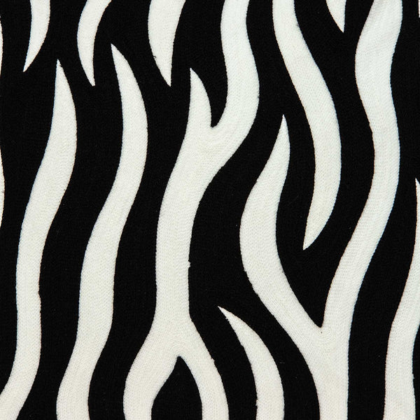 Homeroots 20" X 7" X 20" Transitional Black And White Zebra Pillow Cover With Poly Insert   334118