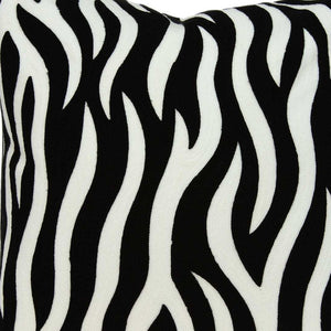 Homeroots 20" X 7" X 20" Transitional Black And White Zebra Pillow Cover With Poly Insert   334118