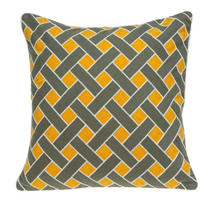 Homeroots 20" Gray And Orange Braided Cotton Throw Pillow   334119