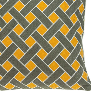 Homeroots 20" Gray And Orange Braided Cotton Throw Pillow   334119