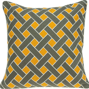 Homeroots 20" Gray And Orange Braided Cotton Throw Pillow   334119