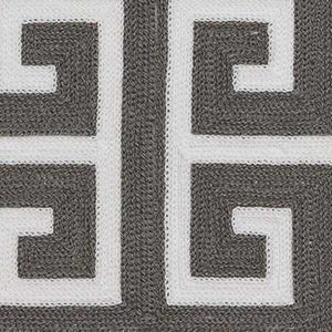 Homeroots 20" Gray And White Greek Key Cotton Throw Pillow   334123