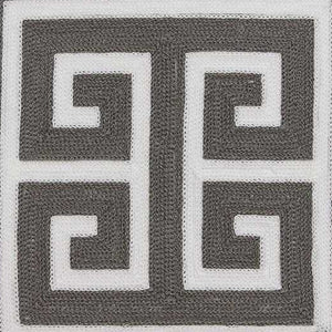 Homeroots 20" Gray And White Greek Key Cotton Throw Pillow   334123