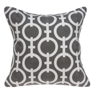 Homeroots 20" X 7" X 20" Transitional Gray And White Accent Pillow Cover With Poly Insert   334124