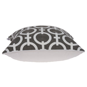 Homeroots 20" X 7" X 20" Transitional Gray And White Accent Pillow Cover With Poly Insert   334124