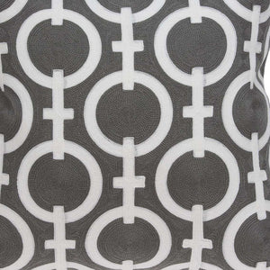 Homeroots 20" X 7" X 20" Transitional Gray And White Accent Pillow Cover With Poly Insert   334124