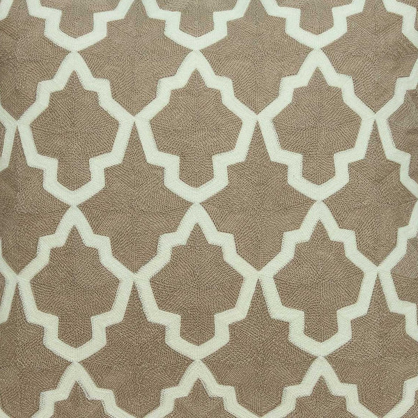 Homeroots 20" X 7" X 20" Transitional Beige And White Pillow Cover With Poly Insert   334125