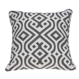 Homeroots 20" X 7" X 20" Gray And White Accent Pillow Cover With Poly Insert   334129