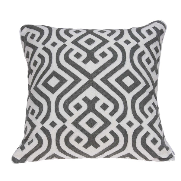 Homeroots 20" X 7" X 20" Gray And White Accent Pillow Cover With Poly Insert   334129