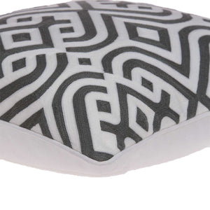 Homeroots 20" X 7" X 20" Gray And White Accent Pillow Cover With Poly Insert   334129