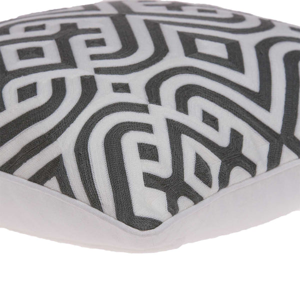 Homeroots 20" X 7" X 20" Gray And White Accent Pillow Cover With Poly Insert   334129