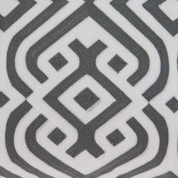 Homeroots 20" X 7" X 20" Gray And White Accent Pillow Cover With Poly Insert   334129