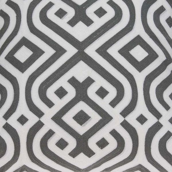 Homeroots 20" X 7" X 20" Gray And White Accent Pillow Cover With Poly Insert   334129