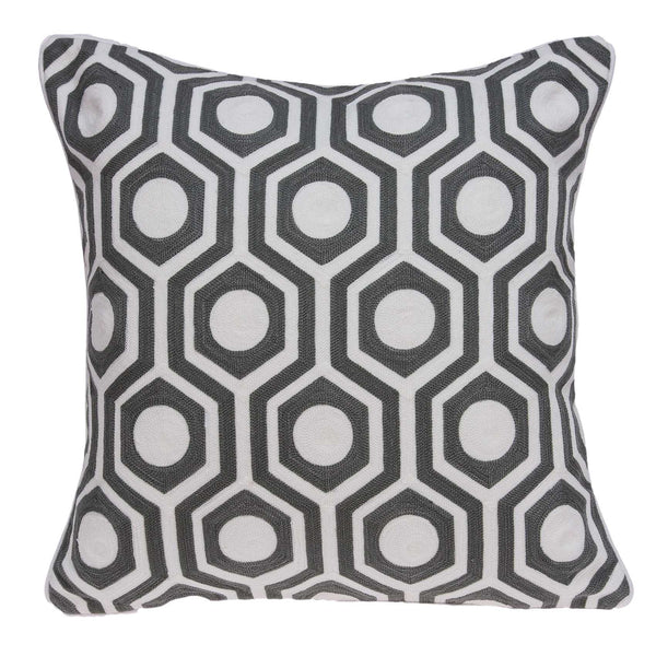 Homeroots 20" X 7" X 20" Cool Gray And White Pillow Cover With Poly Insert   334130