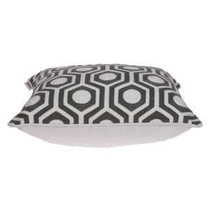 Homeroots 20" X 7" X 20" Cool Gray And White Pillow Cover With Poly Insert   334130