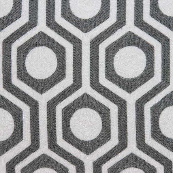 Homeroots 20" X 7" X 20" Cool Gray And White Pillow Cover With Poly Insert   334130