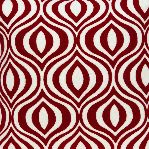 Homeroots 20" X 7" X 20" Transitional Red And White Pillow Cover With Poly Insert   334131