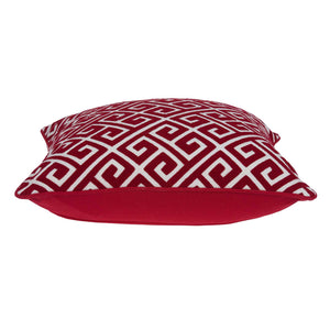 Homeroots 20" X 7" X 20" Transitional Red And White Cotton Pillow Cover With Poly Insert   334132