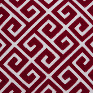 Homeroots 20" X 7" X 20" Transitional Red And White Cotton Pillow Cover With Poly Insert   334132