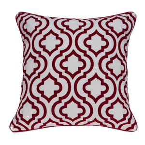 Homeroots 20" X 7" X 20" Transitional Red And White Accent Pillow Cover With Poly Insert   334133