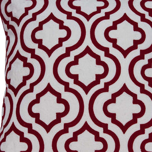 Homeroots 20" X 7" X 20" Transitional Red And White Accent Pillow Cover With Poly Insert   334133