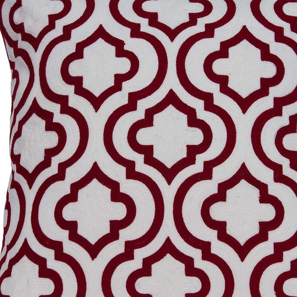 Homeroots 20" X 7" X 20" Transitional Red And White Accent Pillow Cover With Poly Insert   334133