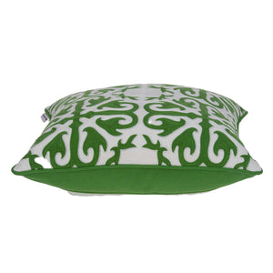 Homeroots 20" X 7" X 20" Traditional Green And White Accent Pillow Cover With Poly Insert   334136