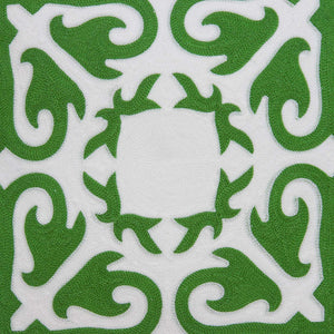 Homeroots 20" X 7" X 20" Traditional Green And White Accent Pillow Cover With Poly Insert   334136