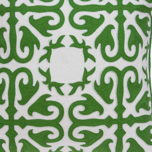 Homeroots 20" X 7" X 20" Traditional Green And White Accent Pillow Cover With Poly Insert   334136