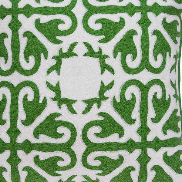 Homeroots 20" X 7" X 20" Traditional Green And White Accent Pillow Cover With Poly Insert   334136