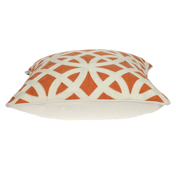 Homeroots 20" X 7" X 20" Transitional Orange Pillow Cover With Poly Insert   334137