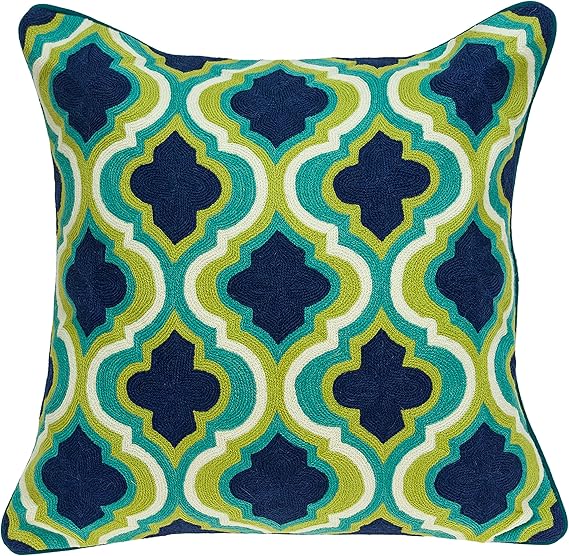 Homeroots 20" X 7" X 20" Handmade Traditional Multicolored Pillow Cover With Poly Insert   334140