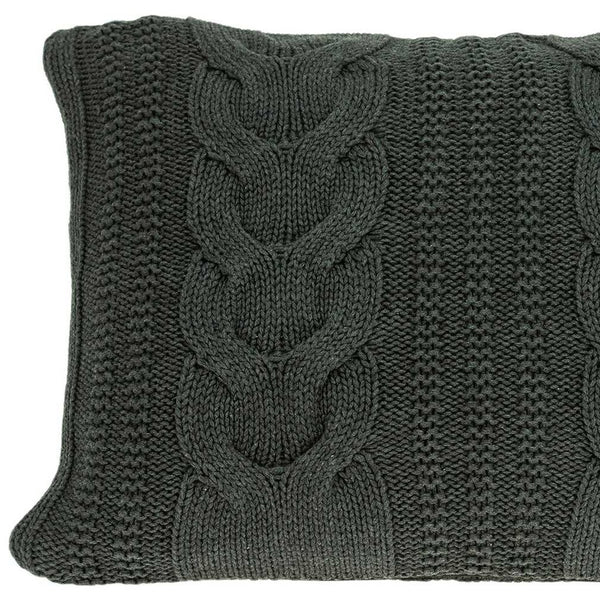 Homeroots 24" X 5" X 16" Transitional Gray Pillow Cover With Poly Insert   334141