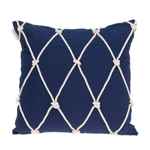 Homeroots 20" X 7" X 20" Nautical Blue Pillow Cover With Poly Insert   334143