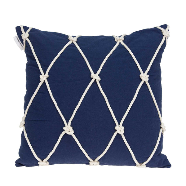 Homeroots 20" X 7" X 20" Nautical Blue Pillow Cover With Poly Insert   334143
